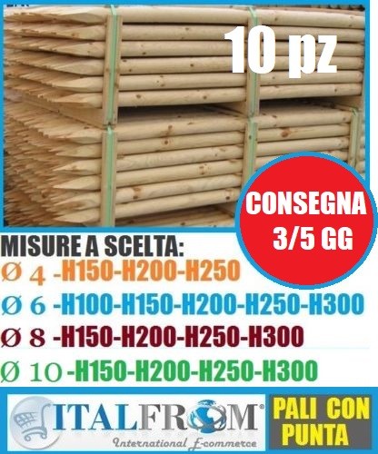 10pz pali legno - 10pz-pali, pino